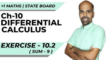 11th | ex. 10.2 | Q.No.9  | differential calculus | Chapter 10 | State Board | ram maths