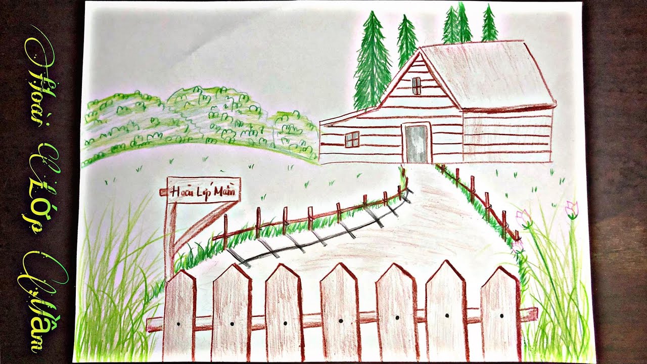Ngôi nhà mơ ước | Vẽ ngôi nhà bằng chì màu | Draw dream house ...
