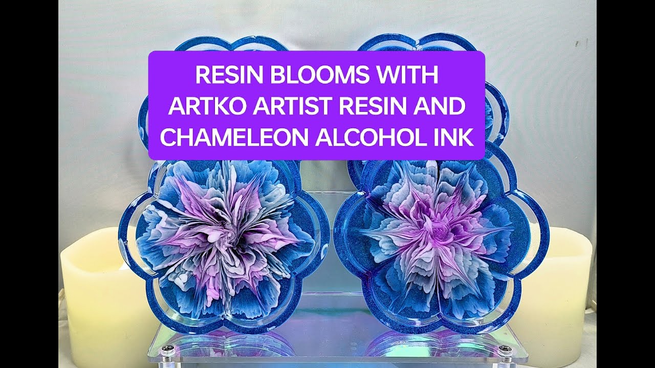146-Resin Bloom Try With Chameleon and Normal Alcohol Inks - YouTube
