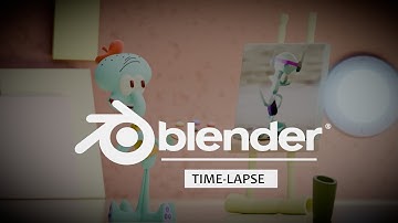 How I made this Squidward fan art in Blender 4.2 ( Timelapse/ in 12Minutes)