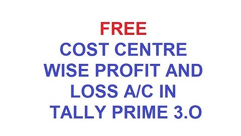 Project wise Profitability in Tally Prime