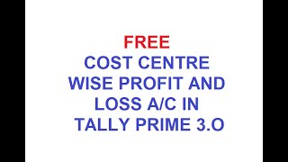 Project wise Profitability in Tally Prime