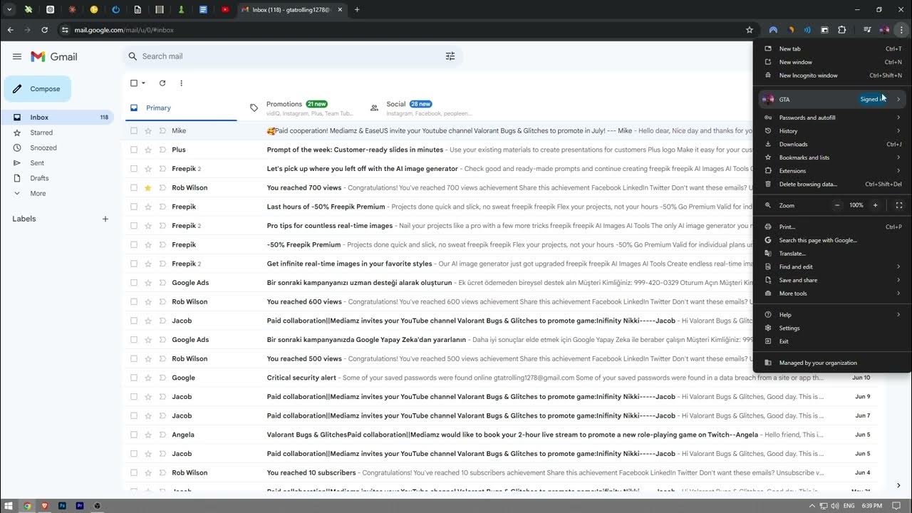 How to add gmail to desktop youtube