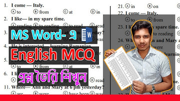 How to Make English MCQ Question in MS Word II Ms Word Tutorial Bangla | Zahir Academy