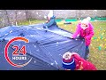 Magic Christmas story or Nadiia &amp; Petro pretend play 24 hours in trampoline | Challenge - Chiki-Piki