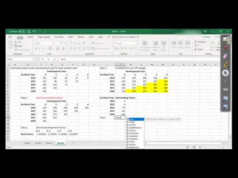 Chain ladder method example