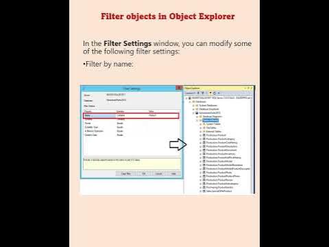 Filter Objects in Object Explorer in SQL Server #Shorts #sql #sqlserver ...
