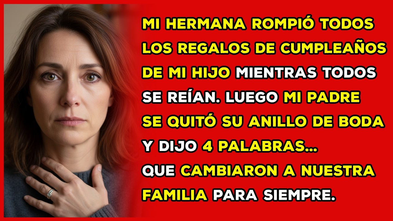 Mi hermana destrozó los regalos de cumpleaños de mi hijo mientras ellos se reían, luego mi padre...