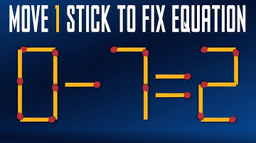 🧠Move 1 Stick To Make Equation Correct🧠 - Matchstick Puzzle Quiz