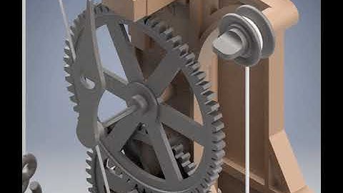 Da Vinci Clock Working Rendered Using AutoCad Inventor