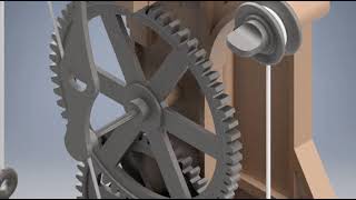 Da Vinci Clock Working Rendered Using AutoCad Inventor