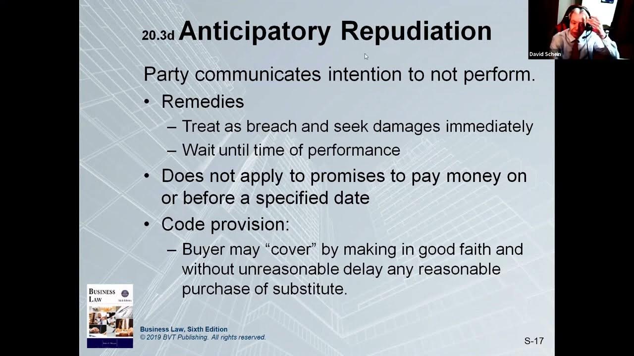 Anticipatory Repudiation Business Law 101 Episode 181 YouTube anticipatory-repudiation-business-law-101-episode-181-youtube