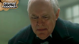 the crown (2016) | churchill's secretary dies because of the smog (john lithgow, kate phillips)