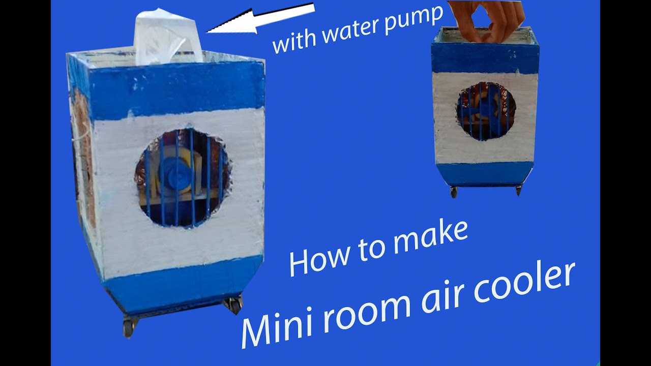 How to make mini room air cooler with water pump - YouTube