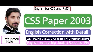 Correction CSS Past Paper 2003