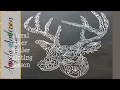 Floral Deer Silhouette Painting, Free Acrylic Tutorial, Time Lapse Deer Head with Antlers &amp; Flowers