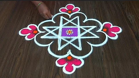 4*2 dots simple rangoli designs 🌺 margazhi kolam 🌺 simple muggulu designs 