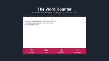 The Word Counter App Using HTML, CSS & JavaScript
