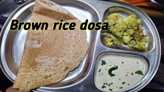 Brown rice dosa | healthy dosa with chutney and aloo curry | weight loss dosa
