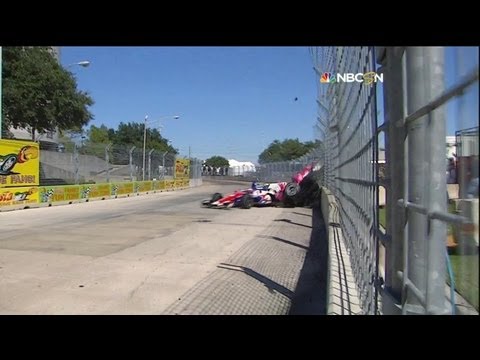 Dario Franchitti Huge Crash Houston GP Race 2 with interviews