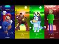 Mario vs Iron Man vs Bluey vs Baldi 😱 Tiles Hop Impossible Beat