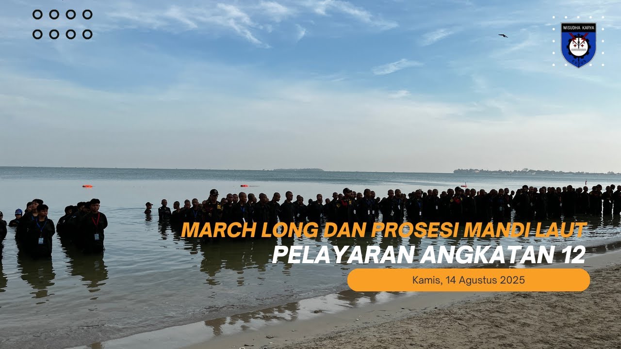 Long March dan Prosesi Mandi Laut AXII Pelayaran II SMK Wisudha Karya Kudus