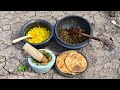 Roasted Curry & Chutney | Indian Lunch Cooking | Indian Village Food with Nikunj Vasoya