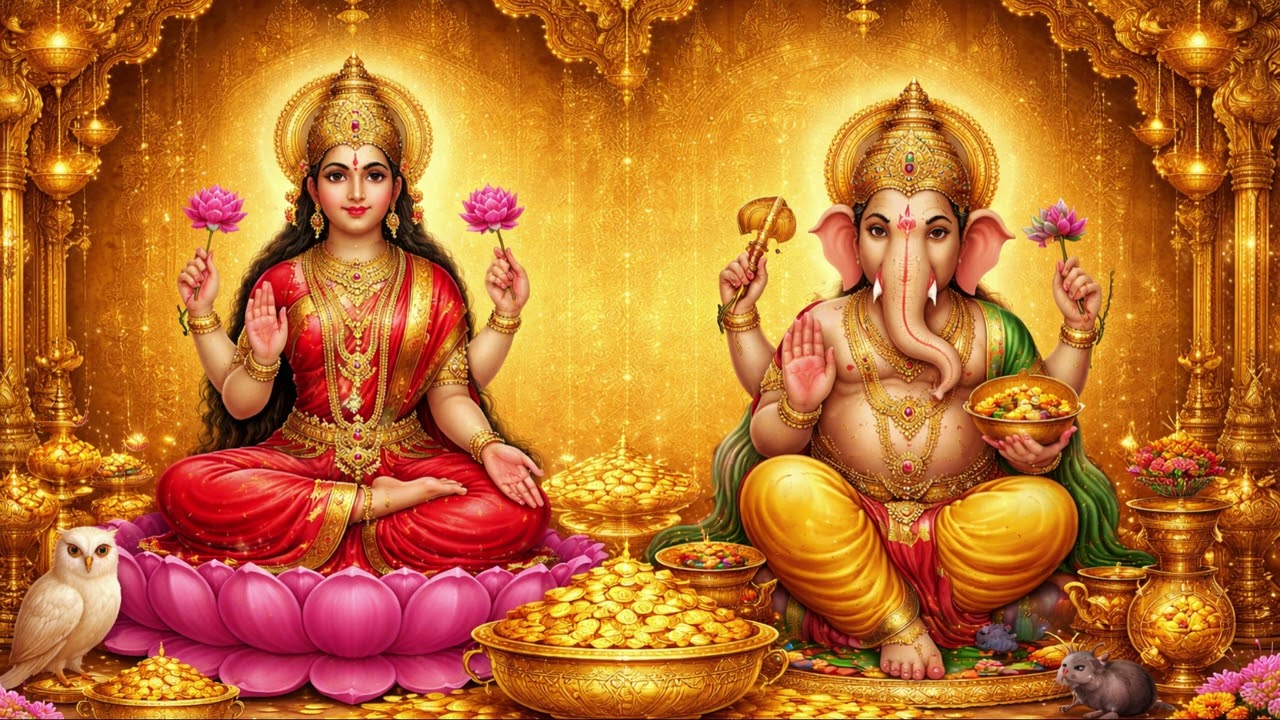POWERFUL MANTRA FOR LUCK AND ABUNDANCE - OM MAHALAKSHMI NAMO NAMAH #lakshmi #ganesha #mantra #bhajan