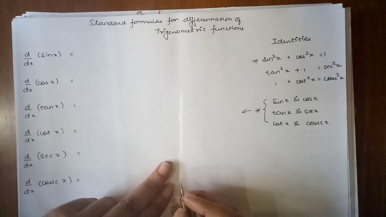 Differentiation of trigonometric functions - YouTube