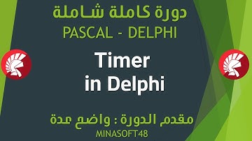 075 PASCAL AND DELPHI TUTORIAL - Timer in Delphi