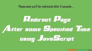 Redirect page after delay using JavaScript