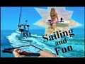 Girl Wake Boards behind a Sailboat??!! Florida Keys -  Sailing and Fun (see description below)