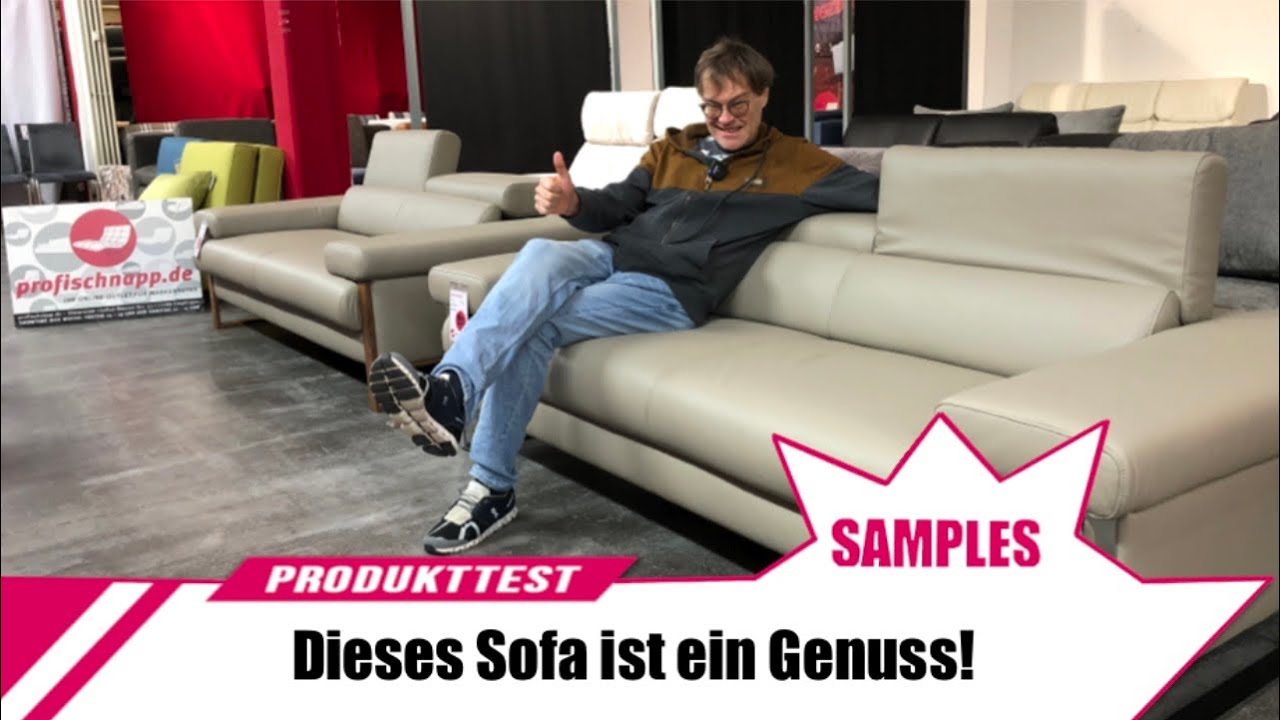 20974 "finn" Sofa N70 von W. SCHILLIG mit motorischem Sitzauszug aus Longlife Leder