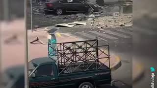 لحضه انفجار مطعم ابو ظبي من قلب الحدث الفيديو كامل