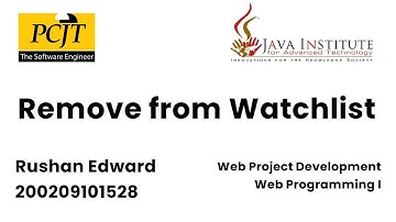 Program the product removing process from the watchlist