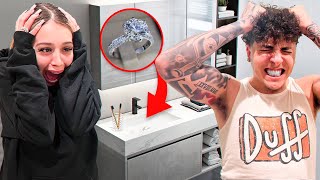 LOST THE ENGAGEMENT RING IN THE SINK PRANK ON FIANCÉ!! *HE FREAKED OUT*