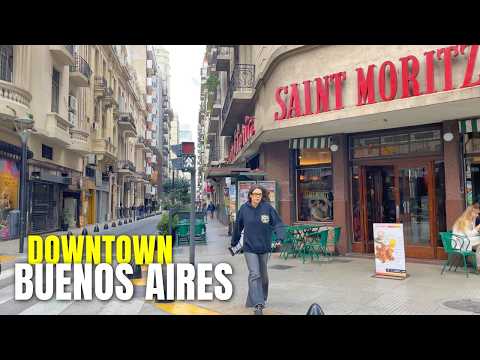 [4K] Downtown Buenos Aires Walking Tour | Busy Streets & City Life