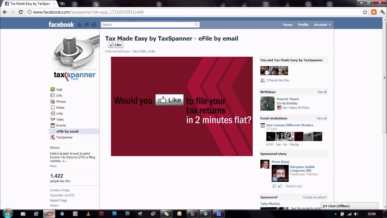File your income tax returns on facebook - YouTube