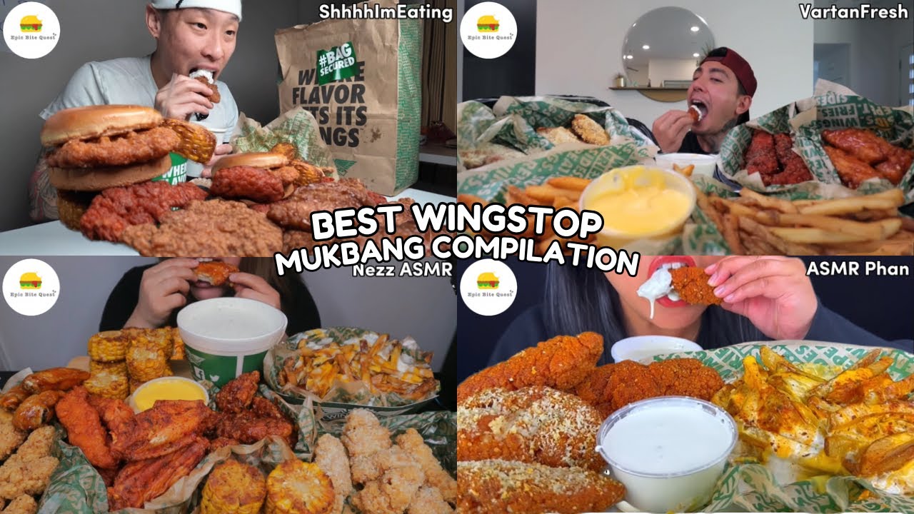 ASMR | BEST WINGSTOP MUKBANG COMPILATION |