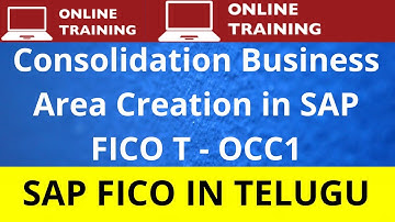 Consolidation Business Area Creation in SAP FICO T - OCC1- #SAP FICO Video tutorials in Telugu