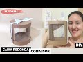 Como fazer Caixa Redonda com Visor para Mini Bolo e Panetone - com Papel Kraft - DIY