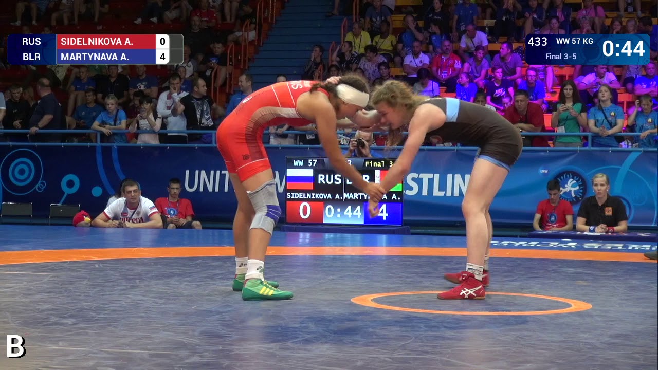 BRONZE WW - 57 kg: A. SIDELNIKOVA (RUS) v. A. MARTYNAVA (BLR)