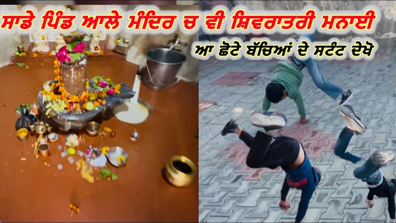 ਸਾਡੇ ਪਿੰਡ ਆਲੇ ਮੰਦਿਰ ਚ ਵੀ ਸ਼ਿਵਰਾਤਰੀ ਮਨਾਈ ਆ ਛੋਟੇ ਬੱਚਿਆਂ ਦੇ ਸਟੰਟ ਦੇਖੋ 😱 #gogiwahlavlogs #familyvlog 