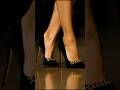 The Heel That Owns the Runway 👠  #blackpumps #goldchainheels #stilettowalk
