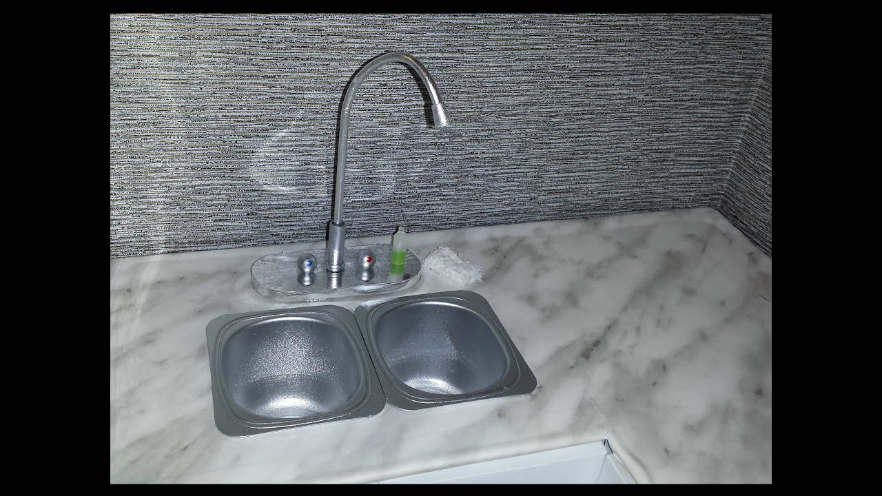 How to make a Barbie Kitchen Sink YouTube