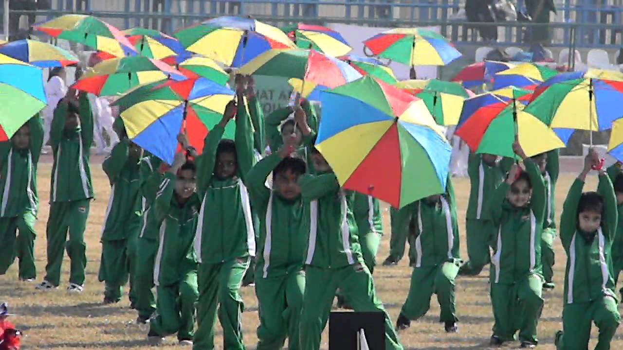 sports day 2011 umbrella drill YouTube