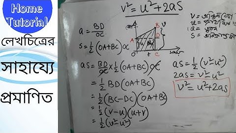 v² = u² + 2as | লেখচিত্রের সাহায্যে প্রমাণিত | নবম শ্রেণী