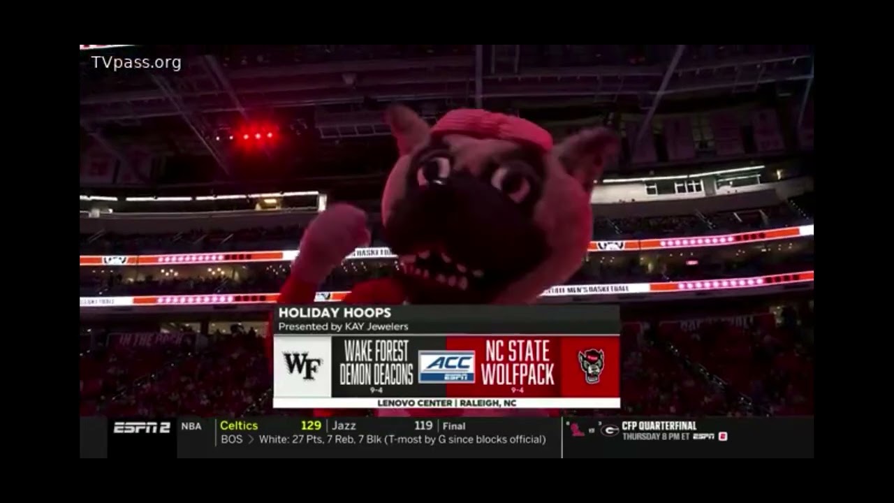 Вступление к трансляции баскетбольных матчей CBB на ESPN2: матч Уэйк Форест против NC State.