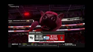 CBB Basketball on ESPN2 intro Wake Forest at NC State