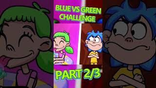 Brother and sister song 👦👧 Blue VS green siblings color challenge PART 2 🔵🟢 #forkids #preschool